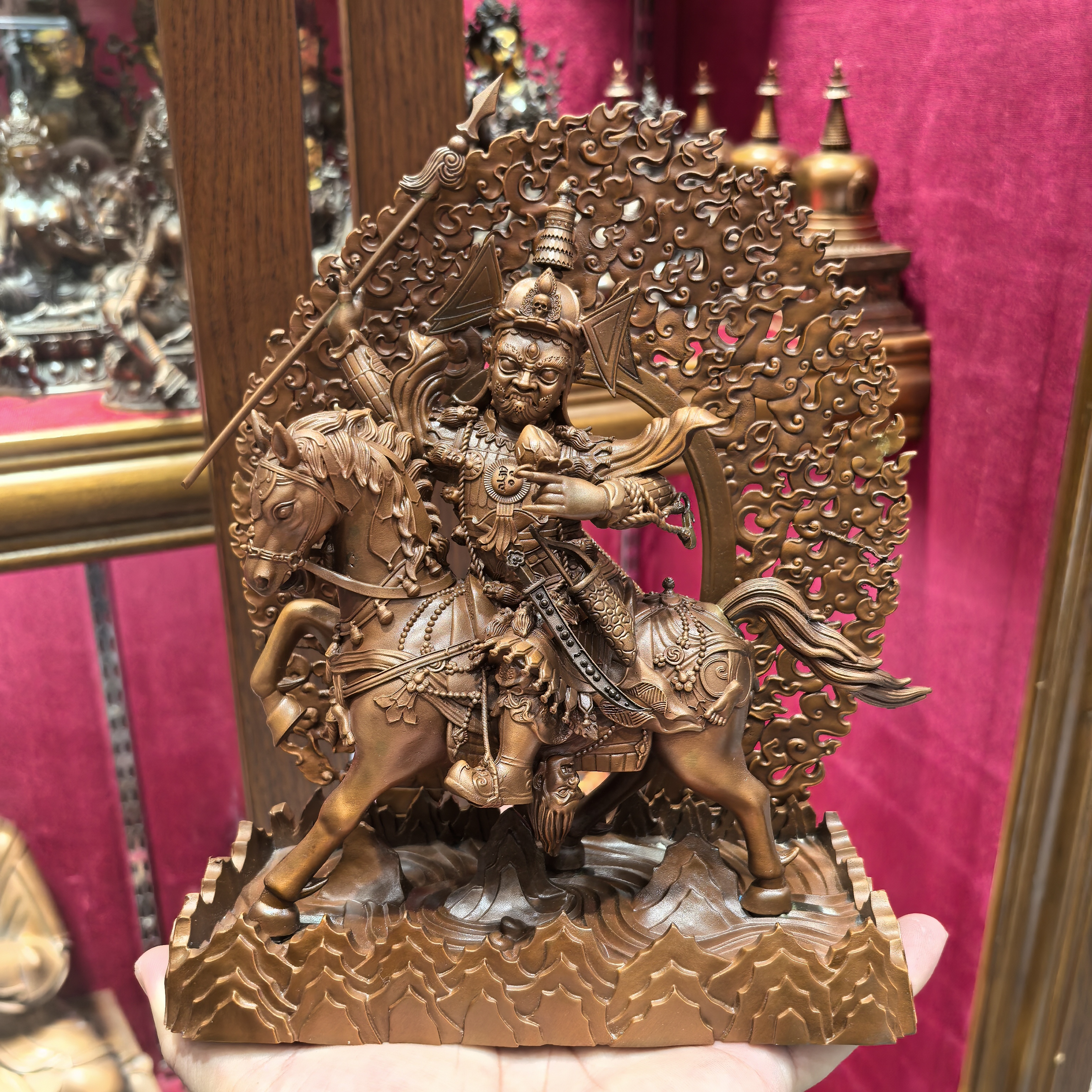 犀甲护法/金甲一/金甲衣/盔甲王/21cm红铜佛像梵天藏传佛堂摆件