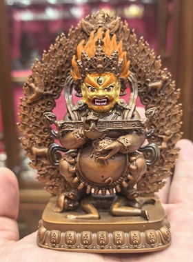 宝帐怙主/红棒玛哈嘎拉/大黑天/玛哈嘎拉/11cm紫铜萨迦派佛像