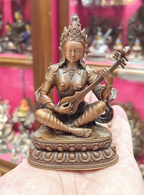 妙音佛母/妙音天女/央尖玛/辩才妙音佛母/10cm紫铜佛像佛堂供奉