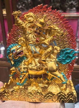 单坚护法/丹坚护法/金刚善/单坚多杰列巴/15cm金铜财神佛堂摆件
