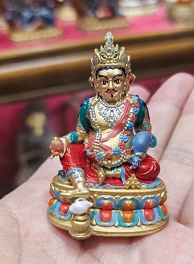 黄财神/赞巴拉/藏巴拉/5cm紫铜佛像五色财神铜像摆件藏传财神供奉