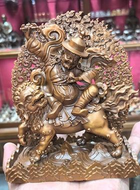 单坚护法/丹坚护法/单坚多杰列巴/金刚善15cm紫铜财神佛堂摆件