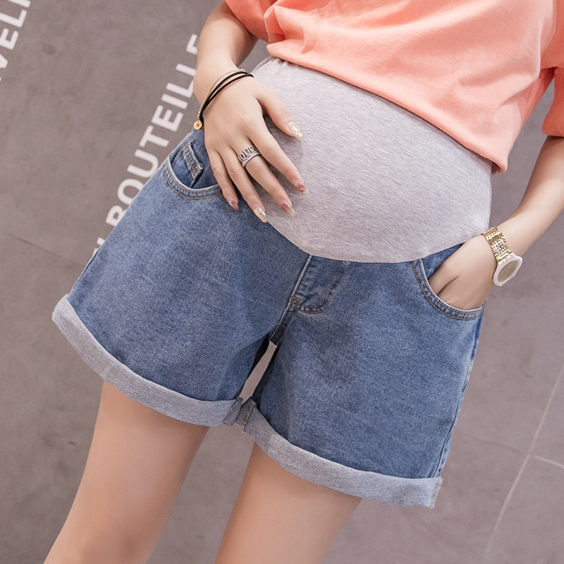 孕妇牛仔短裤2020夏季外穿孕妇裤子宽松阔腿裤春夏破洞款夏装热裤