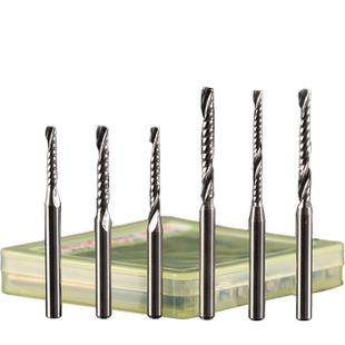 威特钨钢3.175mm单刃螺旋铣刀亚克力PVC切割铣刀数控电脑雕刻刀具