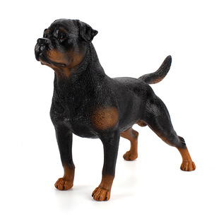 外销儿童认知动物模型罗威纳犬创意微观桌面宠物狗警犬实心摆件