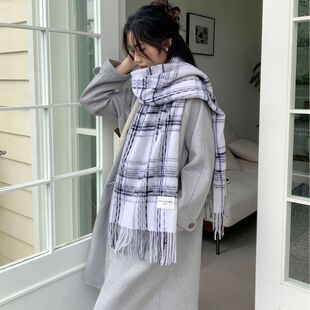 定制logo秋冬季100%l纯羊毛围巾经典英伦围巾女男女保暖围脖