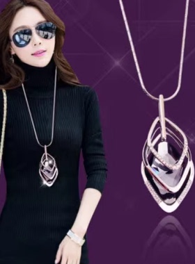 秋冬毛衣链女简约复古长款项链吊坠饰品衣服女装配饰品挂件高级感