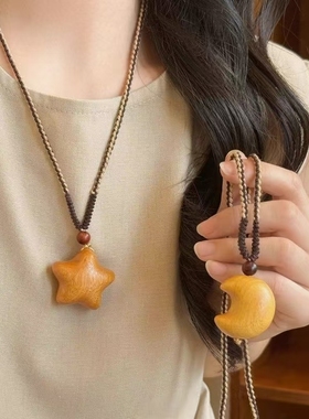 唐装T恤百搭简约复古项链民族风毛衣链男女国风衣服配饰挂件吊坠