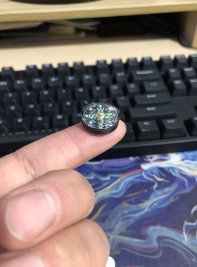 户外指北针夜光干式防水高精度配饰指南针铜芯可粘贴12mm微型迷你