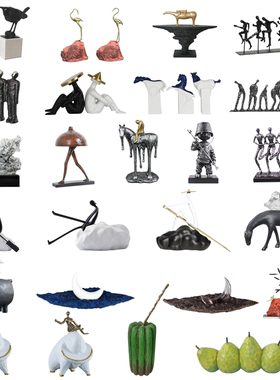 简约新中式抽象人物动物装饰品