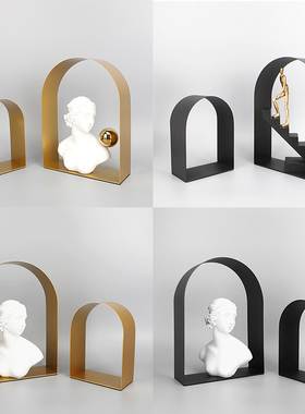 欧式人物几何金属拱形门摆件饰品