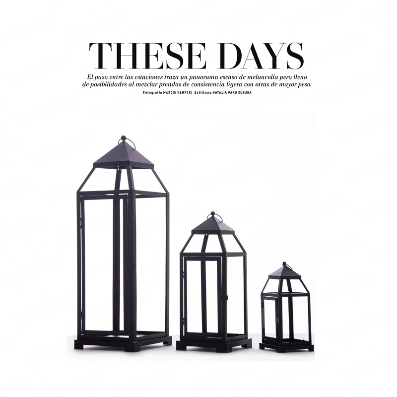 工业风庭院名宿风灯摆件欧式阳台落地烛台软装饰品户外防风马灯