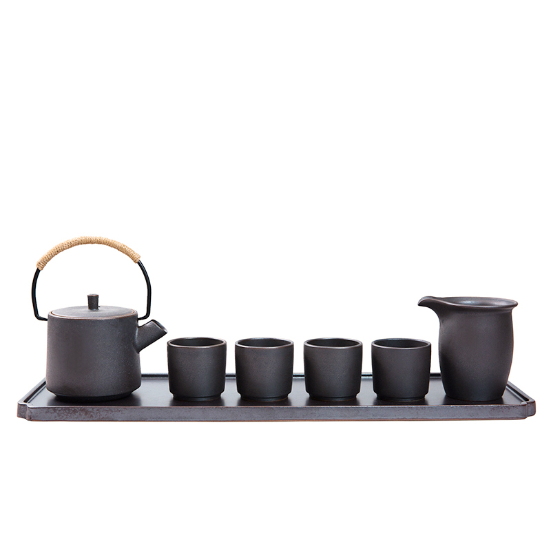 日式风陶瓷提梁公道杯干泡茶壶