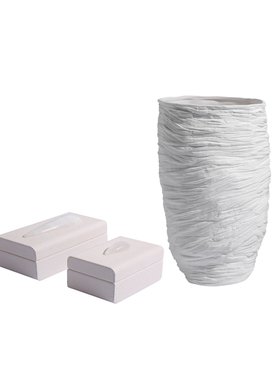 样板间软装白色陶瓷玉石首饰盒