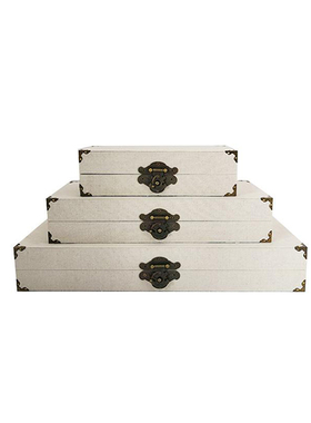 麻布新中式风电视柜梳妆台收纳盒