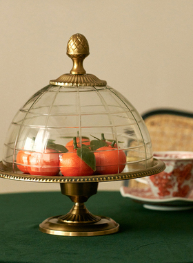 法式黄铜双层甜品托盘欧式蛋糕盘