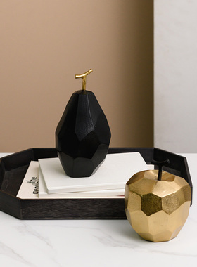 简约轻奢铝制苹果梨几何摆件装饰