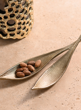 印度进口铝制金叶树叶收纳托盘