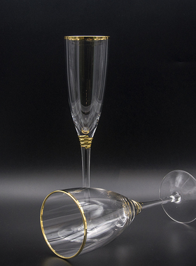 轻奢风描金玻璃套装餐桌香槟杯