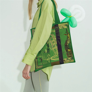 韩版新款印第安女帆布包包手提布袋子大容量学生拎书袋时尚单肩包