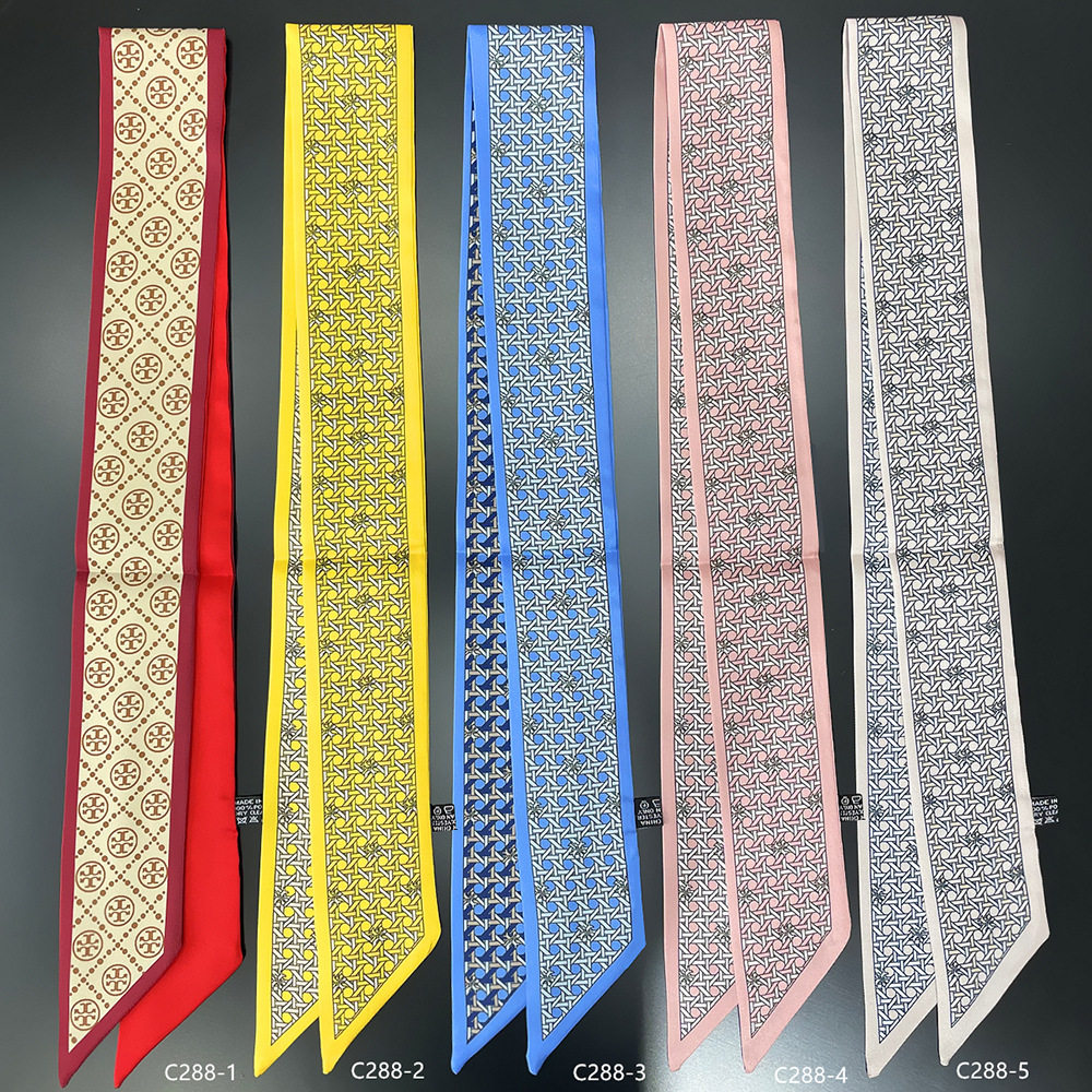 新款复古素色格子女士长条飘带缠绑包包丝带发带小领巾丝巾