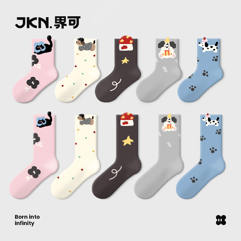 JKN亲子儿童袜子女中筒袜2025