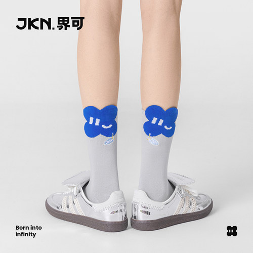 JKN花卉袜子女中筒袜ins潮日系