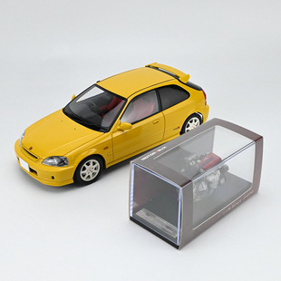 MotorHelix MH 1:18 本田 type R ek9 黄色 合金全开汽车模型成品