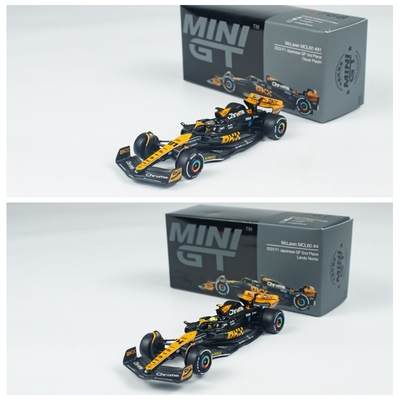 MINIGT 1:64 迈凯伦F1 MCL60 Norris Piastri 2023合金汽车模型