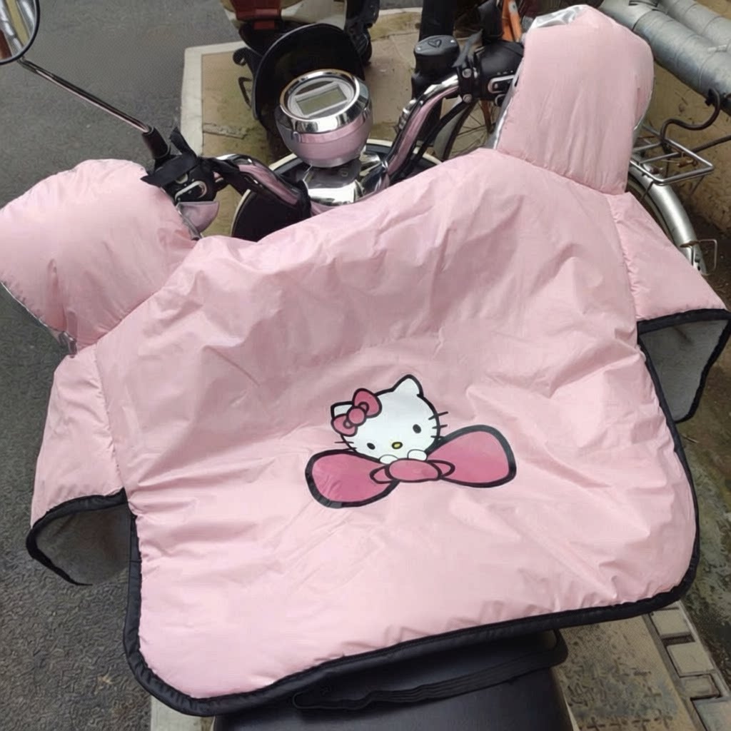 kitty电动车挡风被冬季加绒加厚摩托车防水防风罩春秋四季用冬款