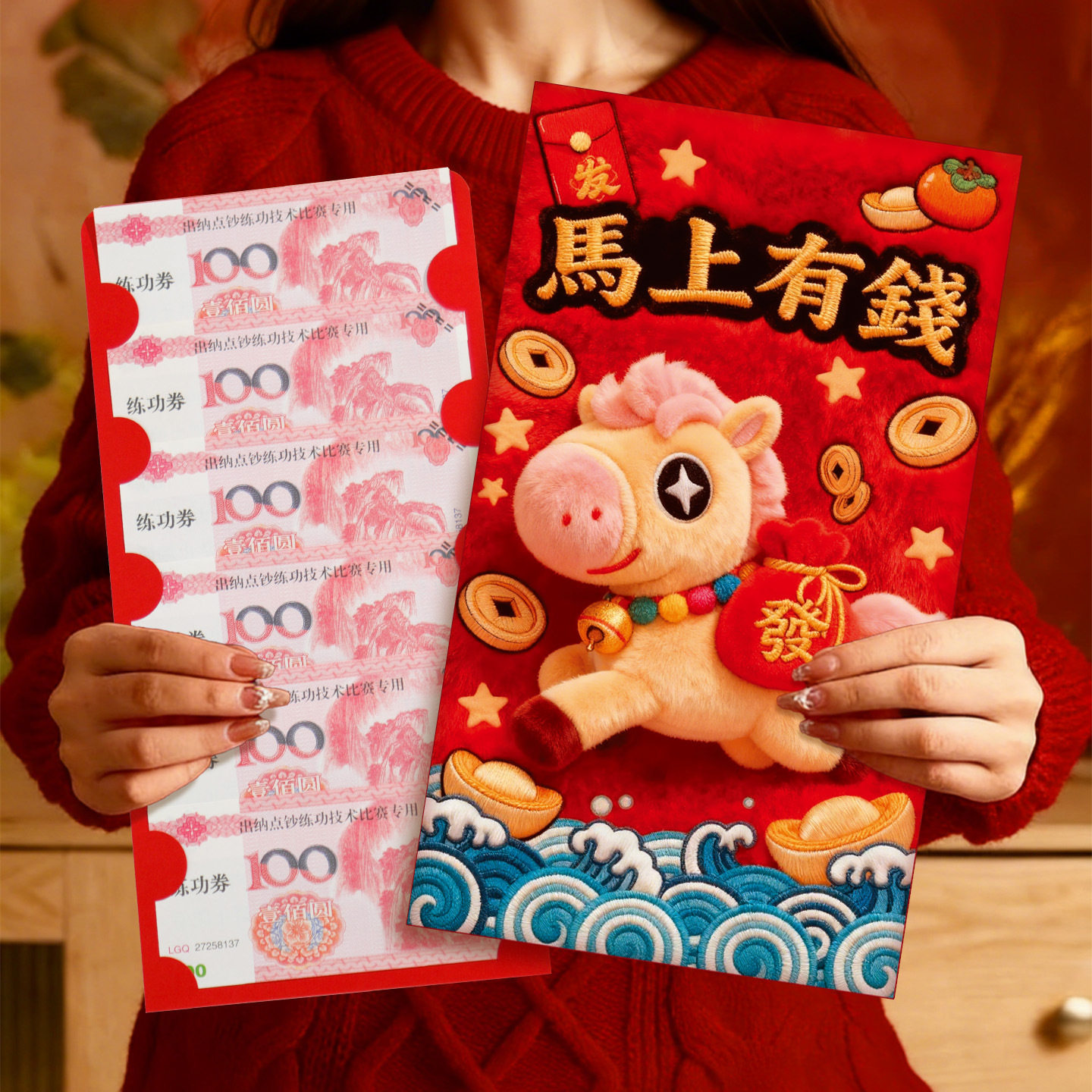 2026马年新年创意OK马超大红包袋春节过年晒圈送礼仪式感利是封包