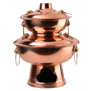 双层炭火蛙锅老城区多层铜火锅老佛爷美蛙锅两层牛蛙锅宝塔铜锅蛙