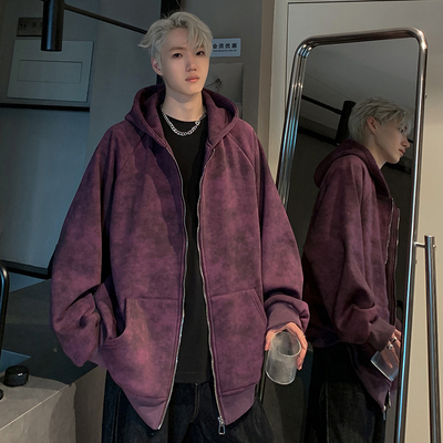 520g重磅硬挺连帽开衫卫衣男款