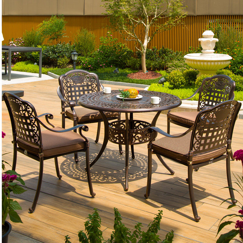 临亚户外铸铝烧烤桌庭院家用桌椅室外露台防水院子餐桌花园别墅,住宅家具,桌椅套件,淘宝优惠券,粉丝福利购,淘宝优惠卷