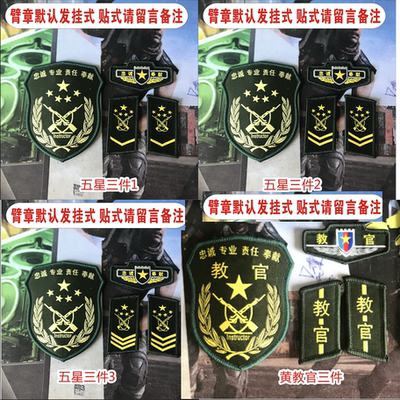 教官标志迷彩服粘贴件套学生军训臂章军训领标全套三件套