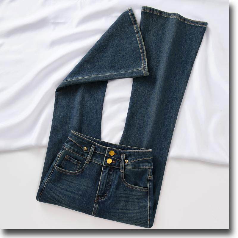复古气质｜高腰显瘦微喇牛仔裤女2024秋季新款四面弹力修身喇叭裤,女装/女士精品,牛仔裤,淘宝优惠券,粉丝福利购,淘宝优惠卷