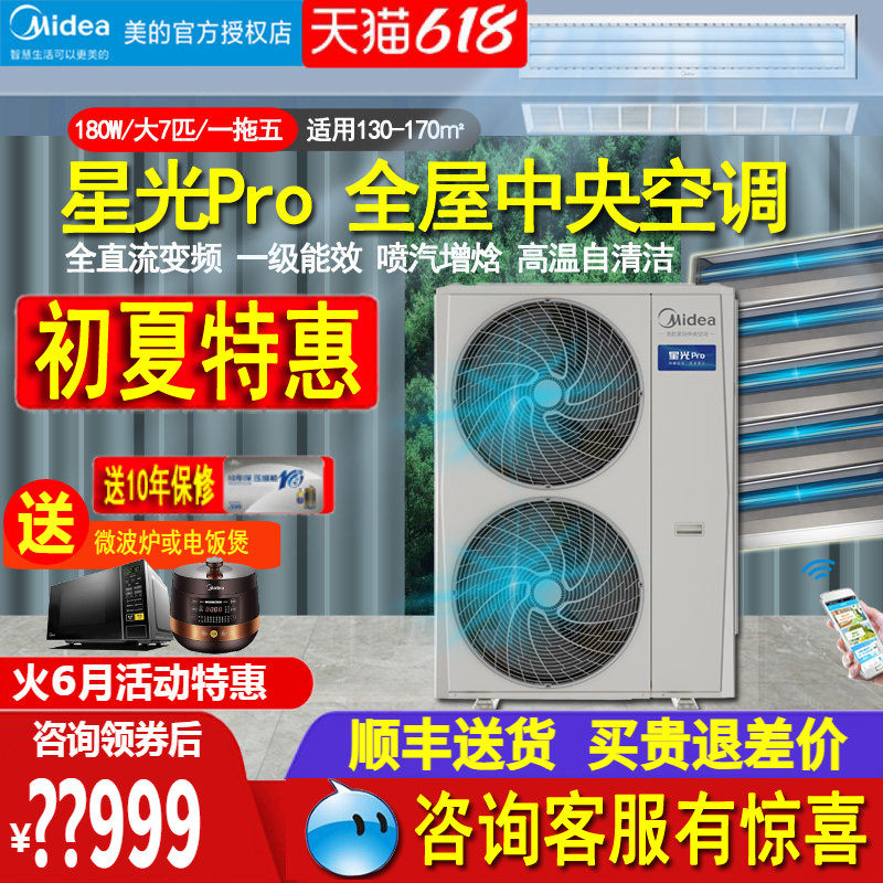 美的一拖六中央空调7匹