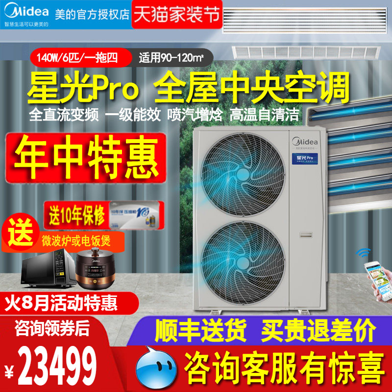 美的6匹风管机智能家电中央空调