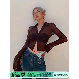 正品 衬衣空调衫 防晒衣女夏季 外搭透视薄款 长袖 品牌折扣店撤柜特价