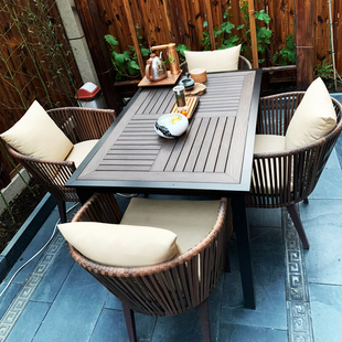 户外桌椅庭院子休闲露天露台花园阳台藤椅套组合简约室外北欧桌椅
