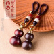 葫芦@钥匙扣项链打开紫檀木可坠挂件钥匙 吊朱砂空心 汽车黑檀装