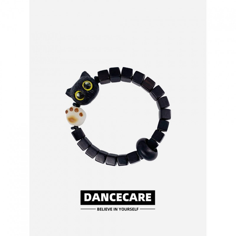 DANCECARE黑檀木炭烤黑色猫头手