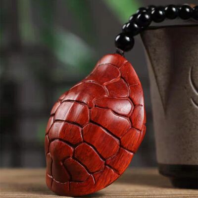 紫檀富甲天下随身手把件雕刻招财龟红木汽车挂件摆件文玩把件