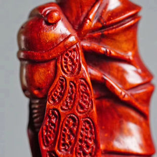 正宗印度小叶紫檀一鸣惊人手把件文玩红木随身把玩汽车小摆件挂件