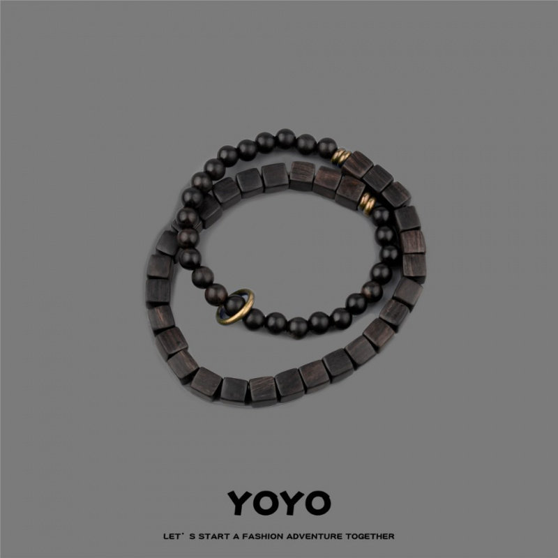 YOYO冒险黑檀木双层叠戴文玩手串