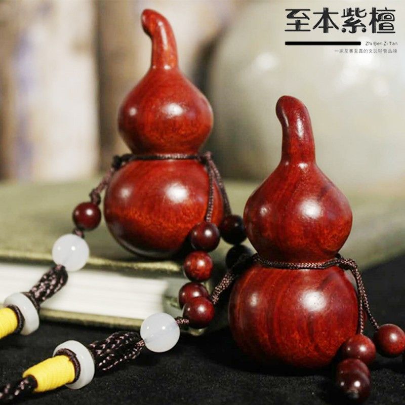 小叶紫檀葫芦p手把件福禄文玩汽