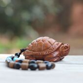 天然老挝黄花梨木雕手把件乌龟木质工艺品小摆件实木雕刻把玩