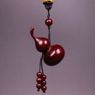 印度小叶紫檀葫芦挂件木雕刻手把件手机挂红木工艺品包挂车挂挂坠