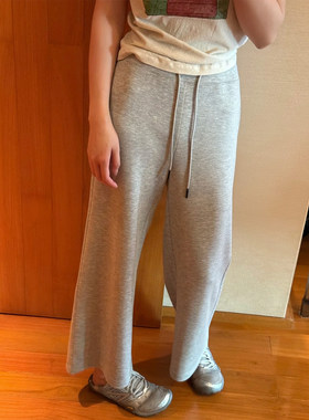 LA-58038 -035 小个子灰色运动裤女夏薄款大码胖mm宽松卫裤阔腿裤