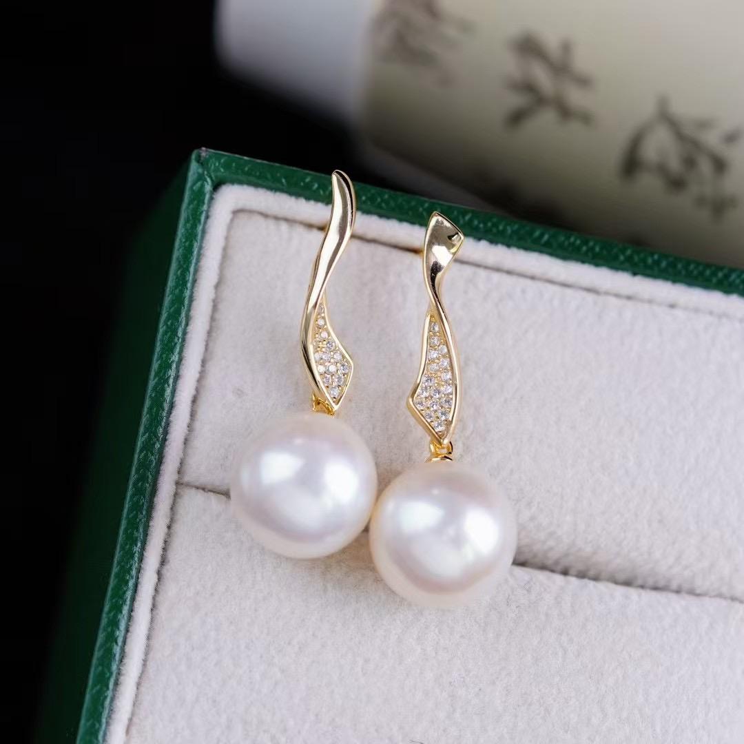 DIY配件S925纯银时尚镶钻耳钉